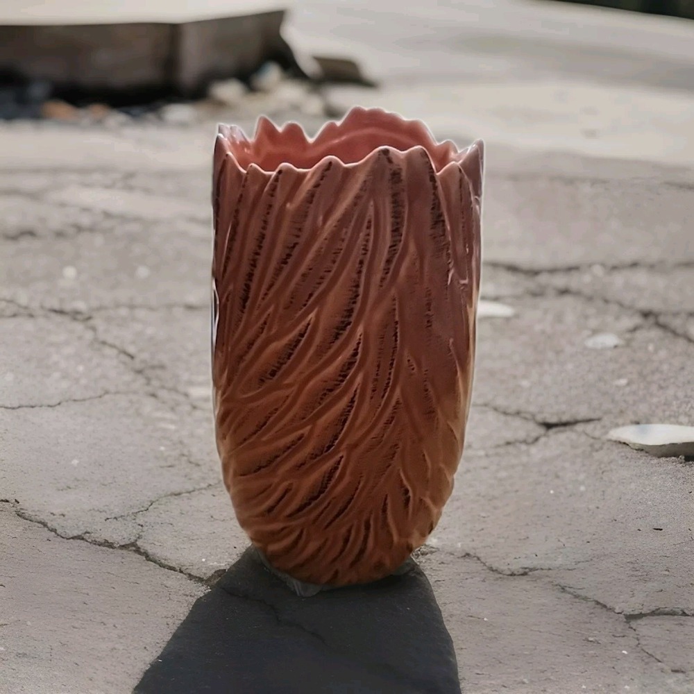 Pottery Studio Coral Vase 7"t Tall Flower Vase